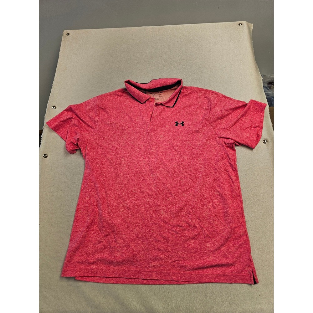 Under‎ Armour Mens XXL Iso-Chill Polo Shirt Pink Heathered  Short Sleeve Loose